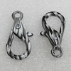 Zinc Alloy Lobster Claw Clasp, 28x16mm Hole:3mm, Sold by Bag