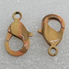 Copper Lobster Claw Clasp, 19x11mm Hole:2.5mm, Sold by Bag