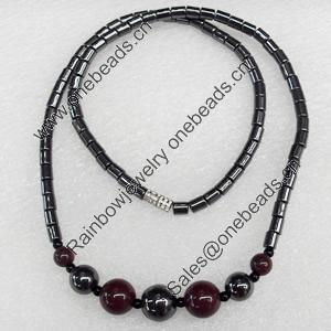 Non-Magnetic Hematite Necklace, Lengh Approx:17.7-inch, Sold by Strand