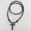 Magnetic Hematite Necklace, Cross:21x33mm, Lengh Approx:17.7-inch, Sold by Strand
