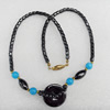 Non-Magnetic Hematite Necklace, Pendant:24mm, Lengh Approx:17.7-inch, Sold by Strand