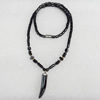 Magnetic Hematite Necklace, Pendant:7x37mm, Lengh Approx:17.7-inch, Sold by Strand