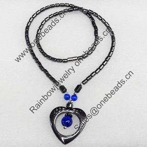 Magnetic Hematite Necklace, Heart:33x32mm, Lengh Approx:17.7-inch, Sold by Strand