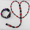 Magnetic Hematite Necklace & Bracelet, Length Approx:19.7-inch, Sold by Group