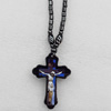 Nonmagnetic Hematite Necklace, Cross:34x50mm, Length Approx:17.7-inch, Sold by Strand