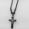 Nonmagnetic Hematite Necklace, Cross:26x43mm, Length Approx:17.7-inch, Sold by Strand