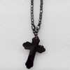 Nonmagnetic Hematite Necklace, Cross:35x51mm, Length Approx:17.7-inch, Sold by Strand
