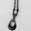 Nonmagnetic Hematite Necklace, Pendant:25x35mm, Length Approx:17.7-inch, Sold by Strand