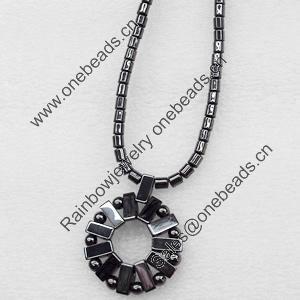 Nonmagnetic Hematite Necklace, Pendant:32x40mm, Length Approx:17.7-inch, Sold by Strand