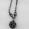 Nonmagnetic Hematite Necklace, Pendant:24mm, Length Approx:17.7-inch, Sold by Strand