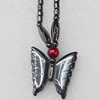 Nonmagnetic Hematite Necklace, Butterfly:32x33mm,Length Approx:17.7-inch, Sold by Strand