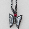 Nonmagnetic Hematite Necklace, Butterfly:32x33mm,Length Approx:17.7-inch, Sold by Strand