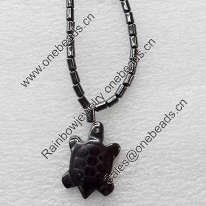 Nonmagnetic Hematite Necklace, Pendant:18x28mm, Length Approx:17.7-inch, Sold by Strand