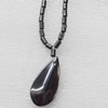 Magnetic Hematite Necklace, Pendant:14x28mm, Length Approx:17.7-inch, Sold by Strand
