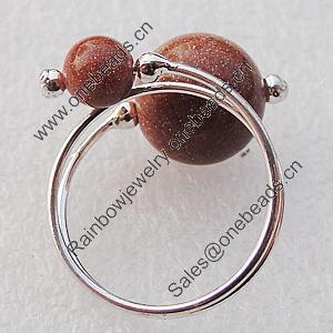  Gemstone Finger Rings, 12mm, Sold by Box