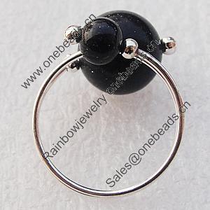  Gemstone Finger Rings, 12mm, Sold by Box