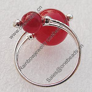  Gemstone Finger Rings, 12mm, Sold by Box