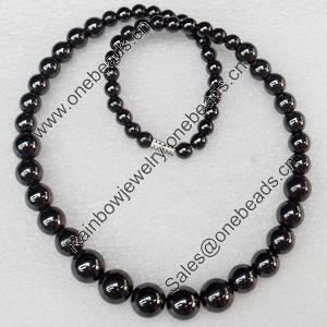 Magnetic Hematite Necklace, 6-12mm, Length Approx:17.7-inch, Sold by Strand