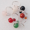  Gemstone Finger Rings, Mix Color, 12mm, Sold by Box