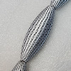 Woven Beads, Flat Oval 62x22mm Hole:4.5mm, Sold by PC
