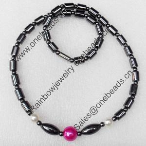 Magnetic Hematite Necklace, Length Approx:17.7-inch, Sold by Strand