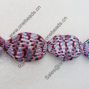 Woven Beads, Twist Flat Oval 46x31mm Hole:2mm, Sold by PC