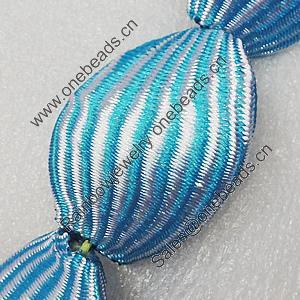 Woven Beads, Twist Flat Oval 46x32mm Hole:2mm, Sold by PC