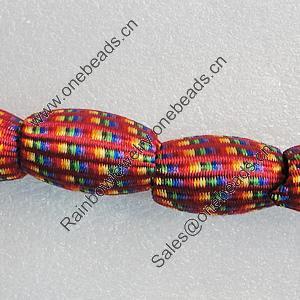 Woven Beads, Drum 32x21mm Hole:9mm, Sold by PC
