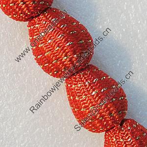 Woven Beads, Teardrop 23x19mm Hole:5mm, Sold by Bag