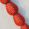 Woven Beads, Teardrop 23x19mm Hole:5mm, Sold by Bag