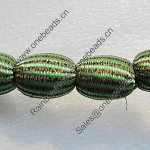 Woven Beads, Drum 22x17mm Hole:6mm, Sold by Bag
