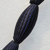 Woven Beads, Oval 37x15mm Hole:4.5mm, Sold by Bag