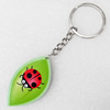 Key Chain, Iron Ring with Wood Charm, Charm width:28mm, Length Approx: 10.5cm, Sold by PC