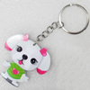 Key Chain, Iron Ring with Wood Charm, Charm width:48mm, Length Approx: 10.5cm, Sold by PC