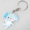 Key Chain, Iron Ring with Wood Charm, Charm width:40mm, Length Approx: 10.5cm, Sold by PC