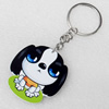 Key Chain, Iron Ring with Wood Charm, Charm width:41mm, Length Approx: 10.5cm, Sold by PC