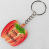 Key Chain, Iron Ring with Wood Charm, Charm width:43mm, Length Approx: 10.5cm, Sold by PC