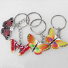 Key Chain, Iron Ring with Wood Charm, Mix Color, Charm width:44mm, Length Approx: 8cm, Sold by PC