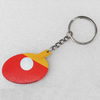 Key Chain, Iron Ring with Wood Charm, Charm width:29mm, Length Approx: 10.5cm, Sold by PC