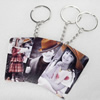 Key Chain, Iron Ring with Wood Charm, Mix Style, Charm width:37mm, Length Approx: 12.5cm, Sold by PC