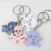 Key Chain, Iron Ring with Wood Charm, Mix Color, Charm width:45mm, Length Approx: 10.5cm, Sold by PC