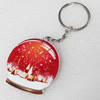 Key Chain, Iron Ring with Wood Charm, Charm width:46mm, Length Approx: 10.5cm, Sold by PC