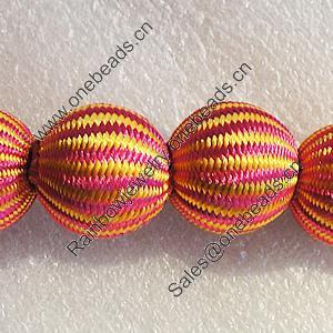 Woven Beads, Round 18mm Hole:2.5mm, Sold by Bag