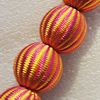 Woven Beads, Round 25mm Hole:3mm, Sold by Bag