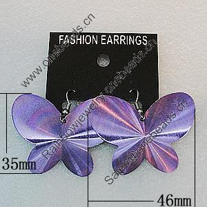Aluminium Earrings, Butterfly 46x35mm, Sold by Group