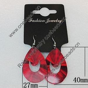 Aluminium Earrings, Teardrop 40x27mm, Sold by Group