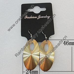 Aluminium Earrings, Flat Oval 46x24mm, Sold by Group
