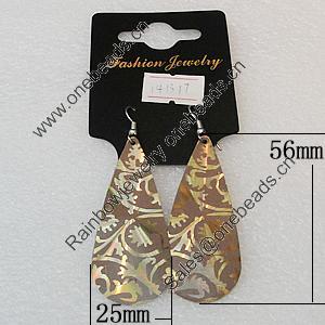 Aluminium Earrings, 56x25mm, Sold by Group