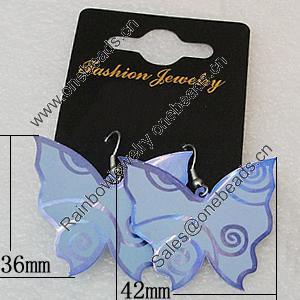 Aluminium Earrings, Butterfly 42x36mm, Sold by Group