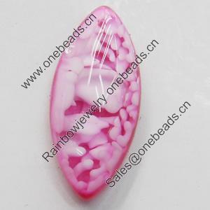 Imitation Coral Resin Cabochons, Horse Eye, 7x15mm, Sold by Bag